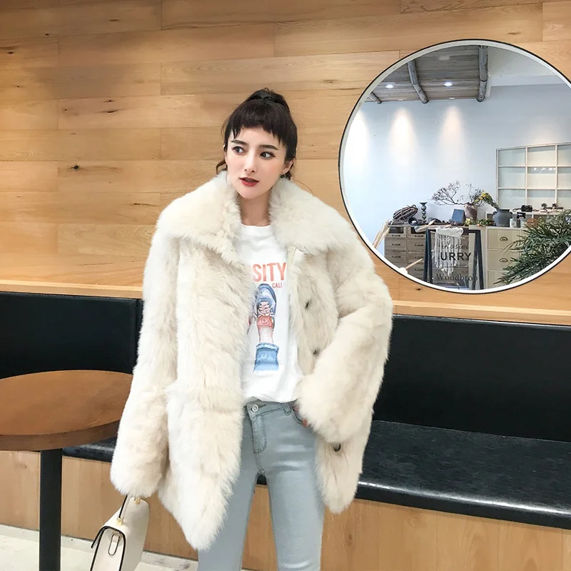 

New Design Women Winter Thick Warm Long Sheepskin Shearling Coat Double Face Shearling Leather Coat For Ladies, As photo or customized
