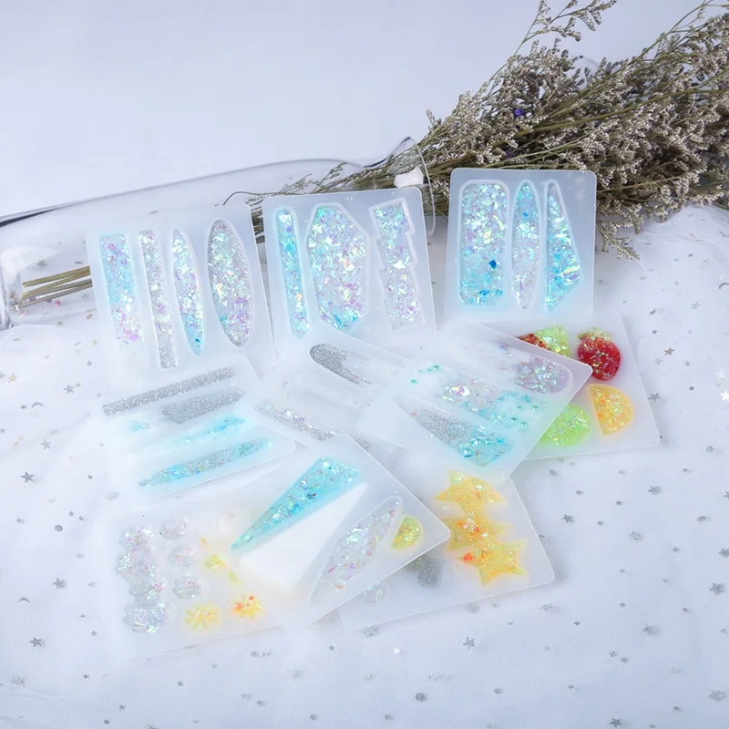 

De Yi Yang Yang Diy crystal drop gel hair clip silicone mould to make hair clip pendant earrings by hand, Customized color