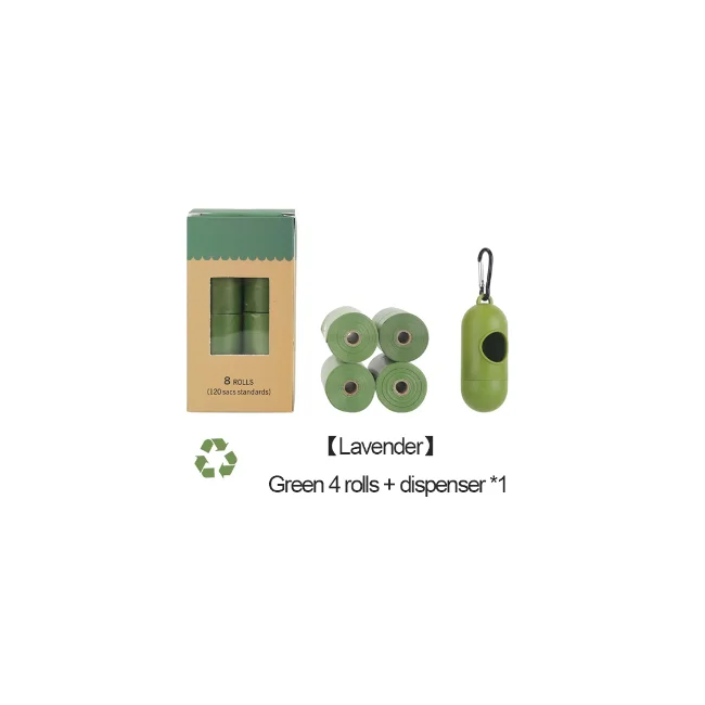 

4 Rolls Pack Large Pet Waste Bags for Doggy Biodegradable Dog Waste Bags with 1 Dispenser, Army green