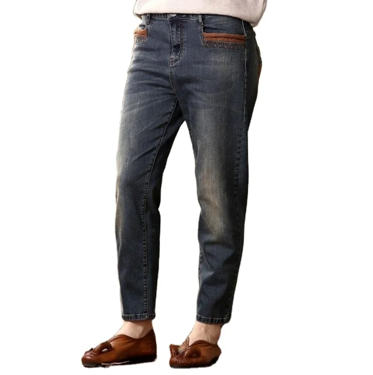 

High Quality Durable Using Various Retro Cowboy Harem Pants For Woman, Blue