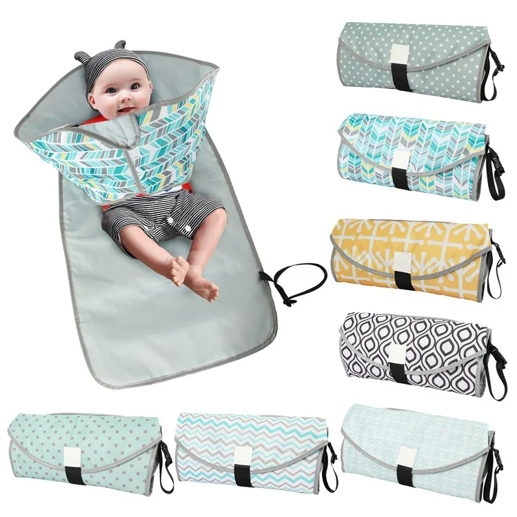 

Waterproof Travel Foldable Mummy Infant Diaper Portable Washable Changing Bed Pad Newborn Baby Changing Mat, As pictures or customization