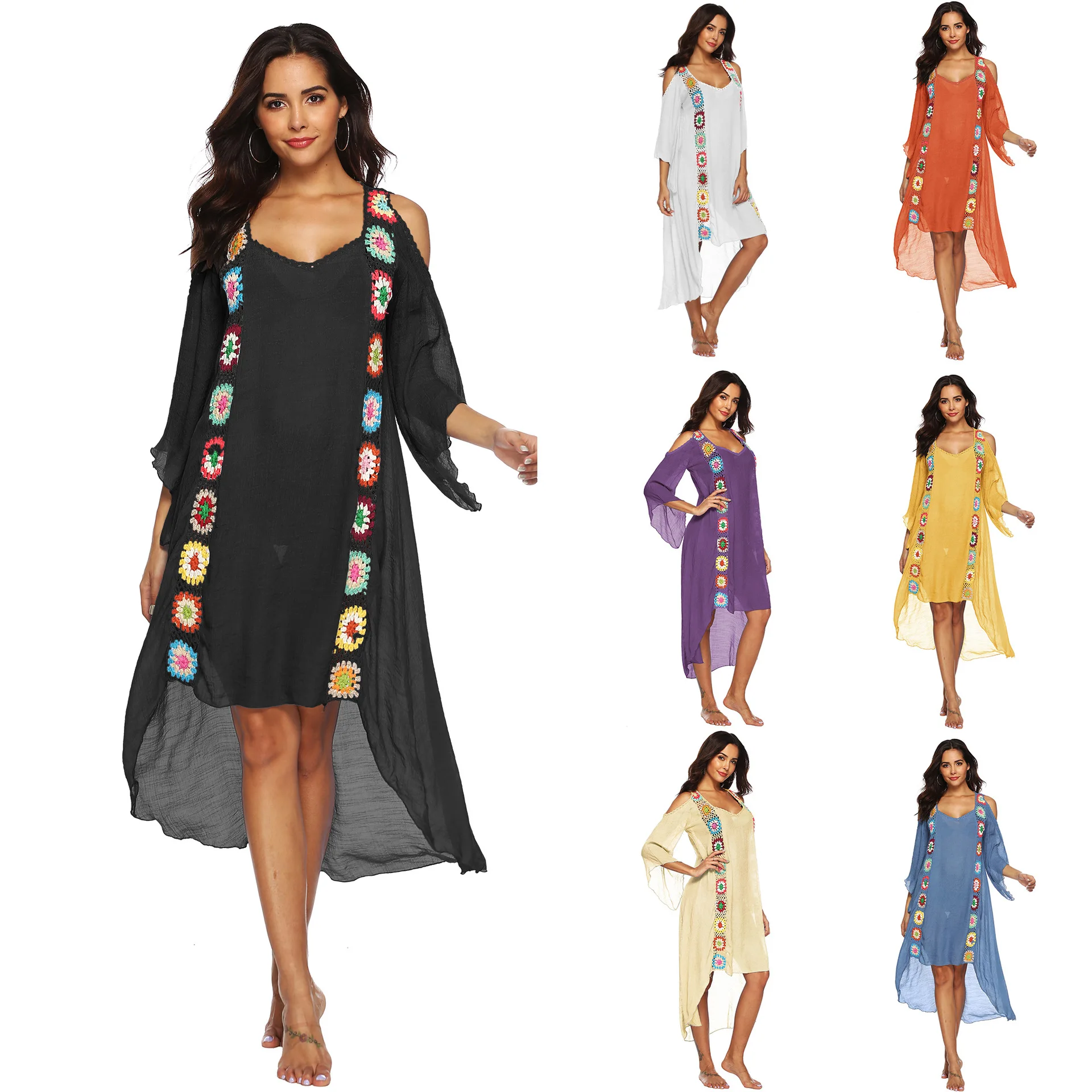 

Summer New Style Fat Lady Casual Long Plus Size Maxi Dress For Women, 8 color