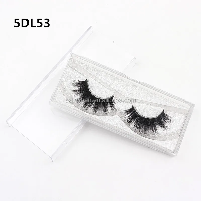 

New arrive Wholesale hot sale 5DL53 fluffy and long 100% Real Mink Fur Private Label 5D Mink Eyelash, Black color