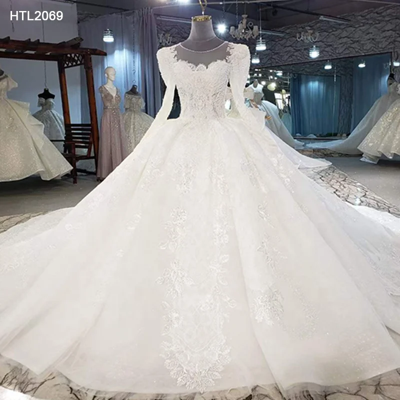 

Jancember AHTL2069 Luxury Sexy Cheap Sequined Beading Bridal Gowns Wedding Dress 2020 For Bride, White