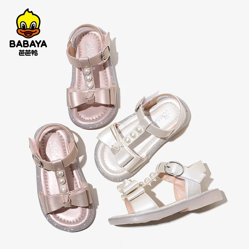 

36252 HUANQIU BABAYA kids summer flat kids jelly girls sandals, Pink/white