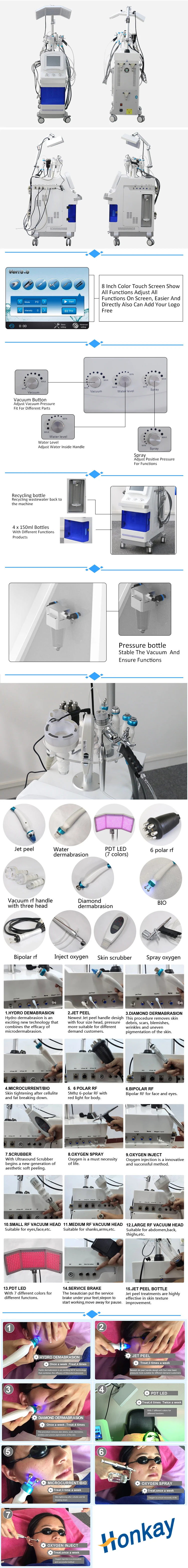 Water hydrodermabrasion hydro dermabrasion with diamond peels / aqua facial diamond dermabrasion machine