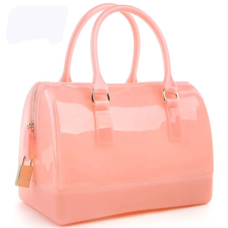 

2020 popular European and American ladies silicone bag solid color hand bag jelly bag, Customizable