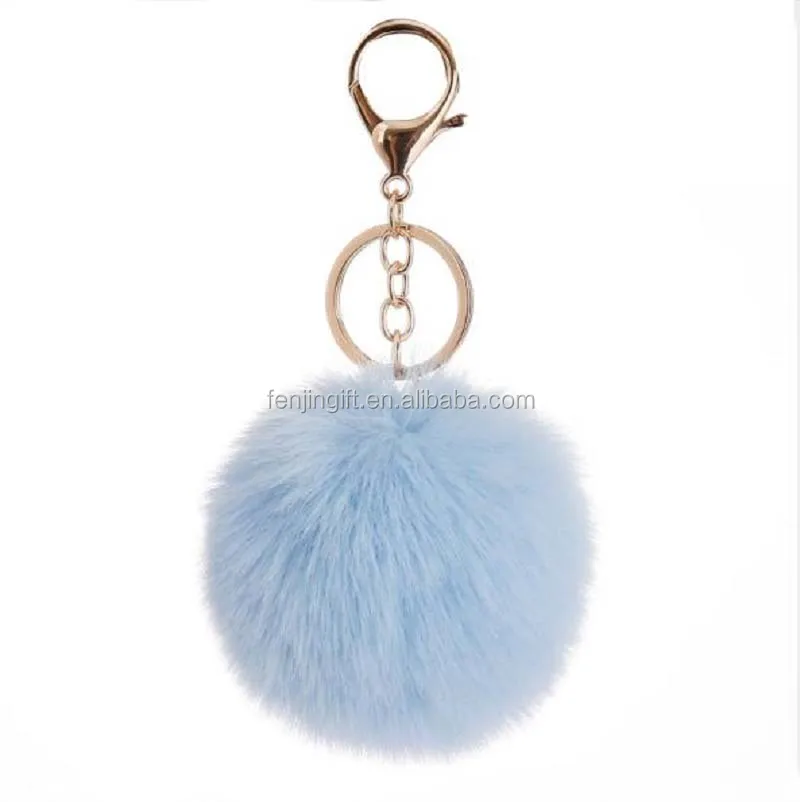 Fyearfly DIY Pom Pom Keychain,12 Pcs DIY Pom Pom Bright Colors Soft Fluffy  Pom Pom Balls for Knitted Hats Bags Keychain Decoration