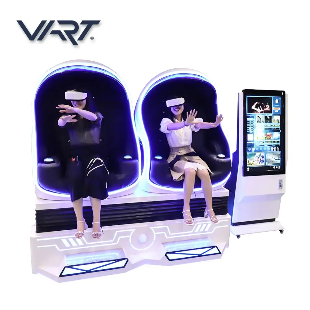 

Commercial Double Seats 9D Egg VR Cinema Electric 5d motion Virtual Reality Chair Simulation Rides from Longcheng Factory