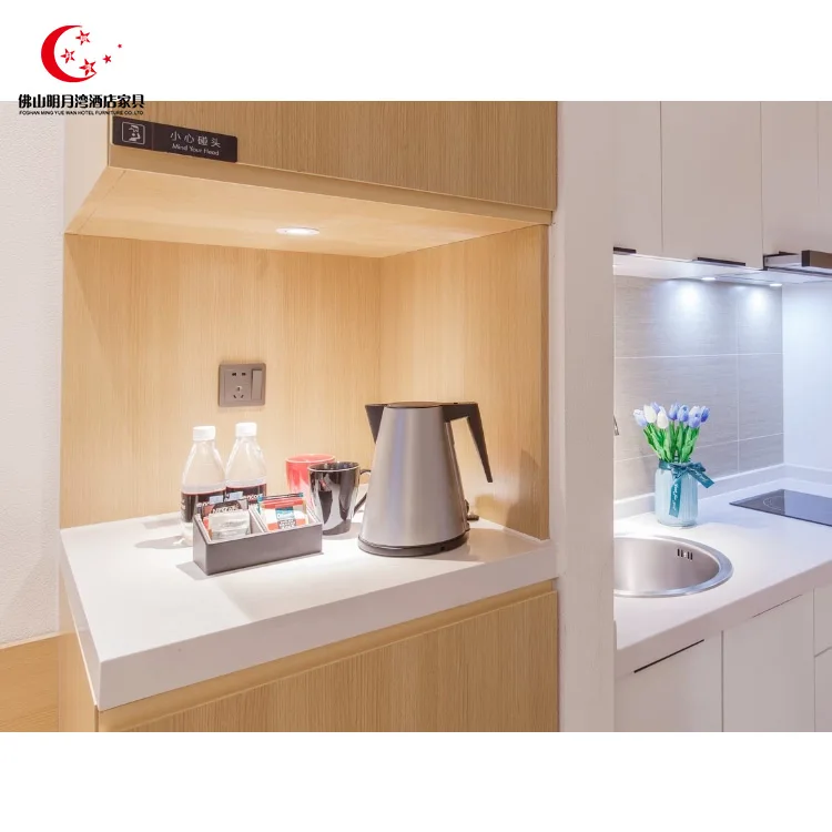 
Foshan Veneer Commercial Apartment Bedroom Set Hotel Furniture 