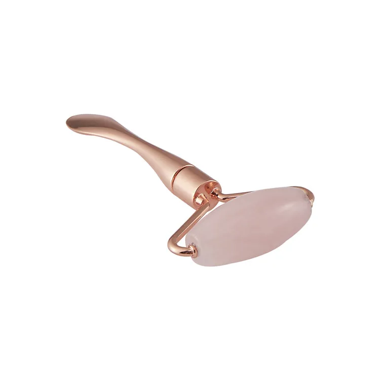

New two-in-one manual face massager jade stone roller eye cream spoon natural jade finger scraping board, Pink