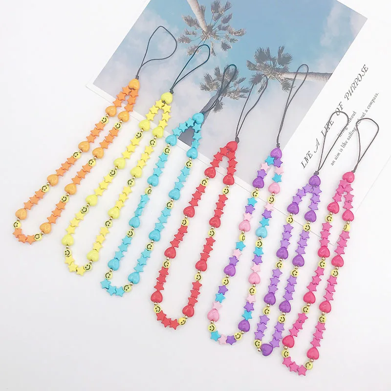 

Fast Delivery Fashion Mobile Phone Chains Smiley Face Phone Charm Decoration Strap