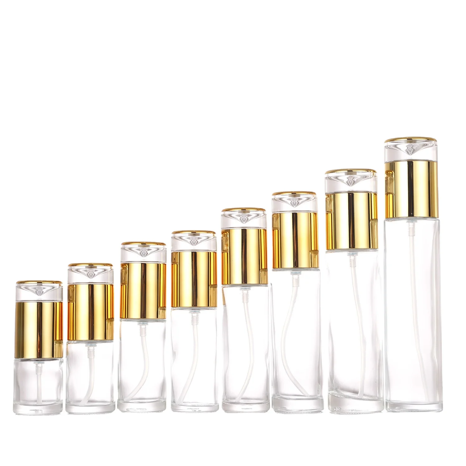 

Customized Glass bottle 20ml/30ml/40ml/50ml/60ml/80ml/100ml/120ml transparent cosmetic pearl white transparent emulsion bottle