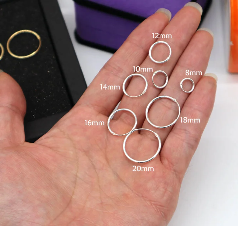 

Sterling silver minimalist earrings Gold Color Ear Bone Hoop Earrings For Women 925 Sterling Silver Small Round Circle Earrings