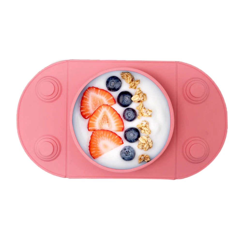 

food grade silicone plate non slip suction silicone bowl plate for kids and toddlers