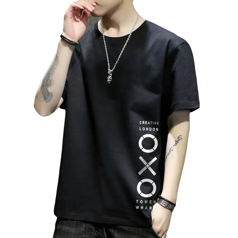 

Short sleeve T-shirt men's 2021 new summer tide brand trend half sleeve T-shirt clothes youth slim bottoming shirt