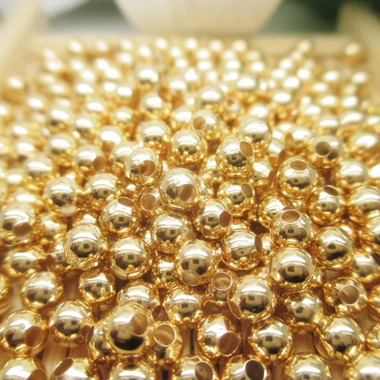 

Wholesale 3mm 4mm Brass beads Round 24K Gold Filled Spacer Beads for jewelry making