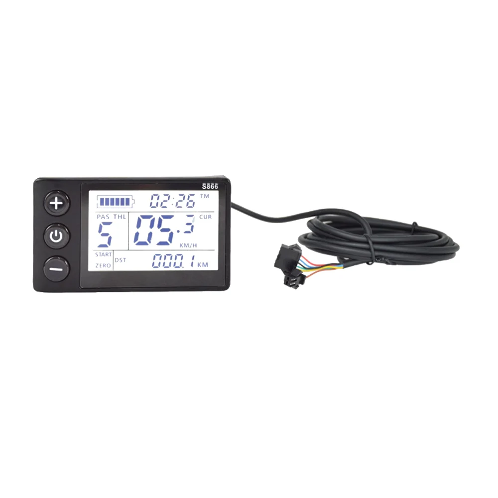 24V 36V 48V Electric Bicycle Ebike Scooter Speed Dial Stopwatch LCD Screen Meter S866 Display