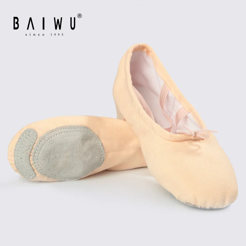 

08B5A004 With Heel Soft Canvas Ballet Teacher Shoes