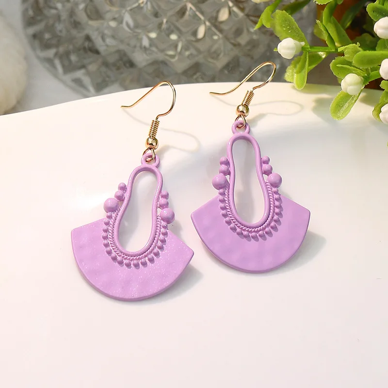 

Bohemian Fashion axe macaron pretty colors spray paint earrings European and American ethnic style retro earrings women