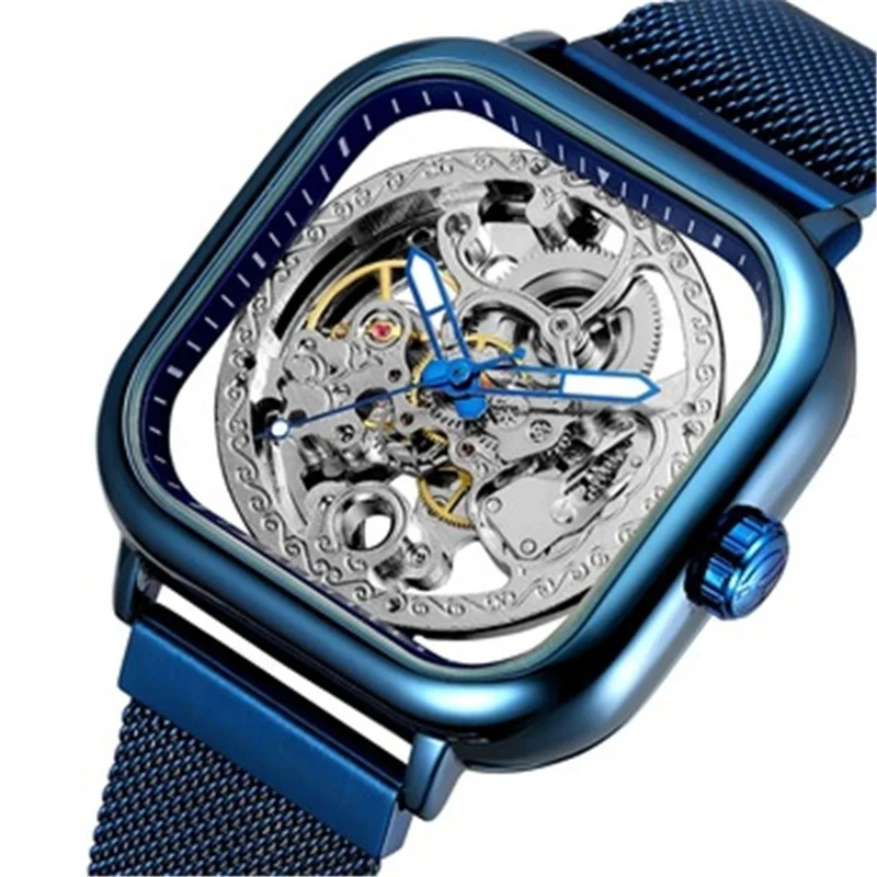 

FORSINING 291 Men's Mechanical Watch Men 3ATM Waterproof Clock Luxury Business Luminous Male Watch Skeleton Wristwatch for Men, As picture