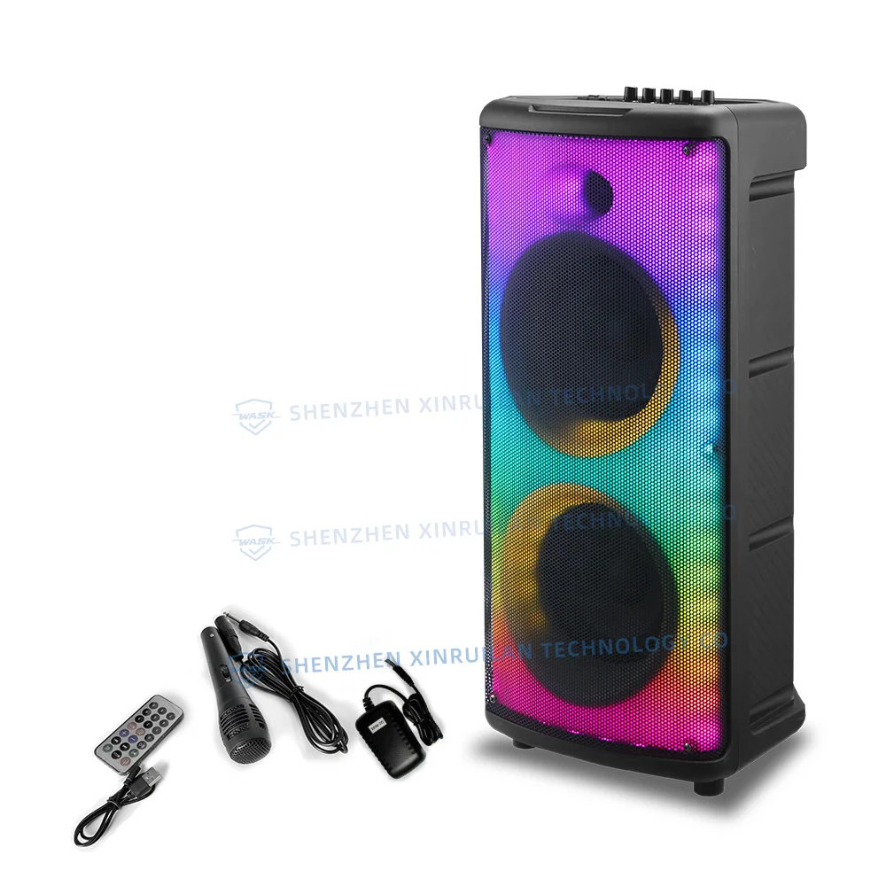 

New product RX6238 LED Karaoke Wireless speaker 6 inch Blue tooth audio subwoofer with wireless microphone