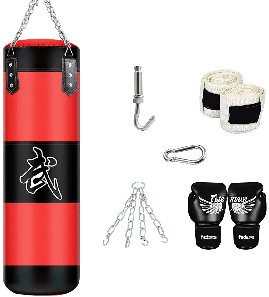 

Buy One Get Four Boxing Punching Bag & Sand Bags Training Fitness Workout Set Boxing Heavy Bags, As picture or custom