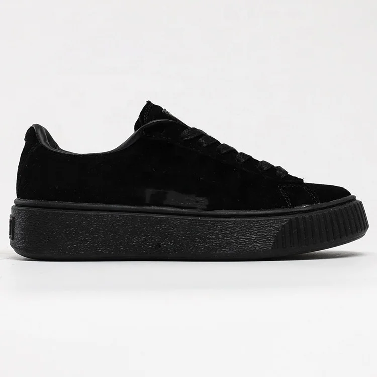

Factory wholesale celebrity casual shoess with thick soles black casual shoes