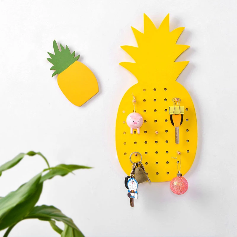 

Wooden Leaf Shape Pegboard Shelf Mounted Holder Hole Plate Storage Wall Diy Home Storage With 10pcs Hook Clips, As photo