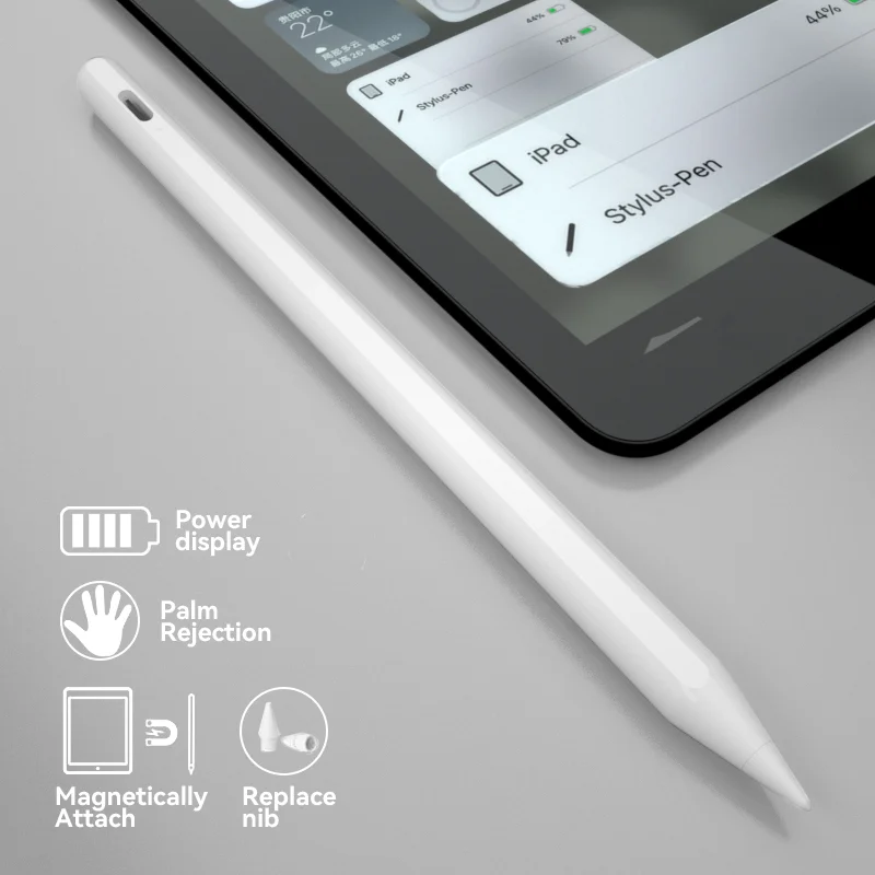 

Stylus Pen Compatible with Apple Ipad Palm Rejection Tilt Magnetic Active Pen for iPad Pencil Air Pro, White