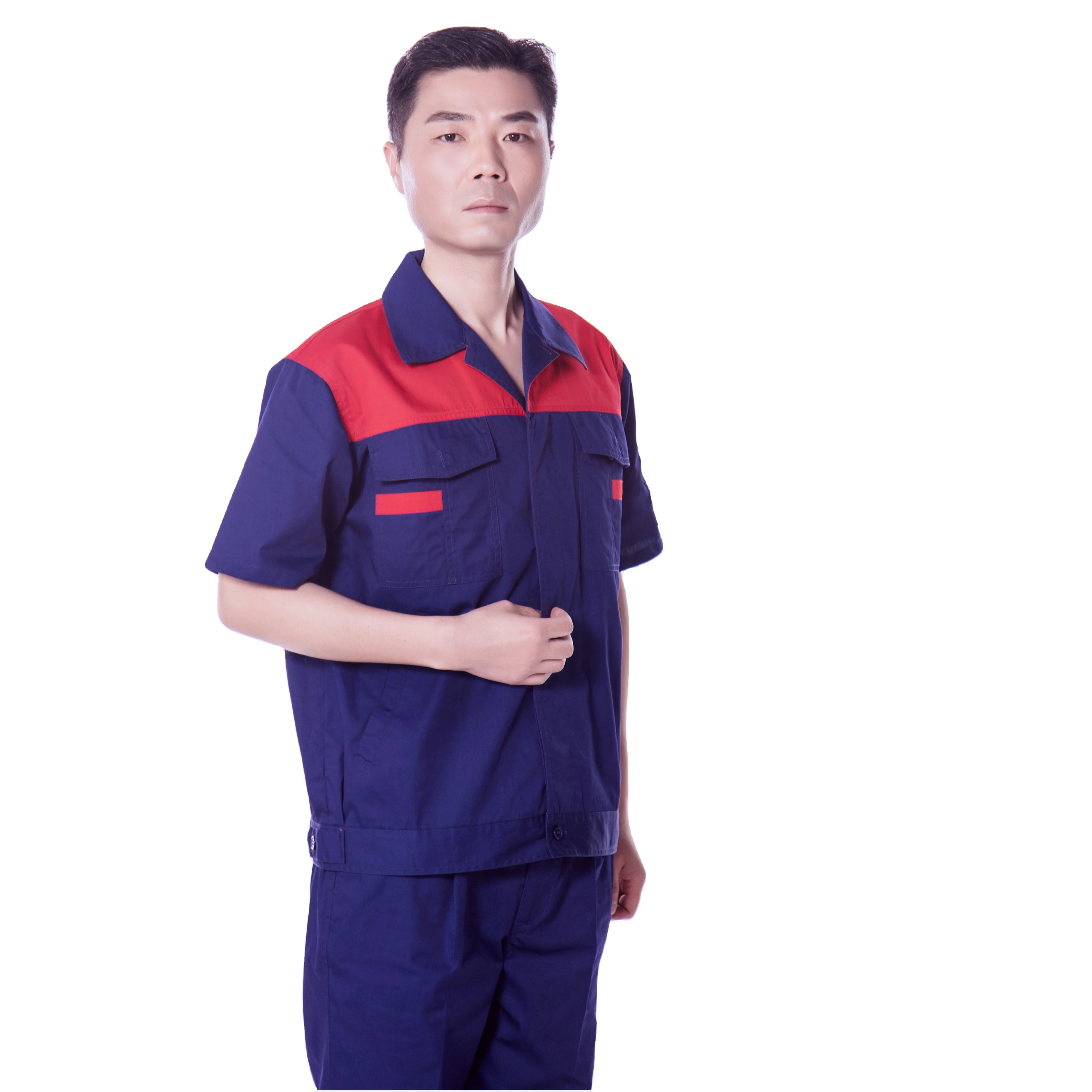 

Factory Direct Workwear Customed Logo Uniforms Short Sleeves Work Clothes for Man and Women Work Place Workerwear Uniform Adults