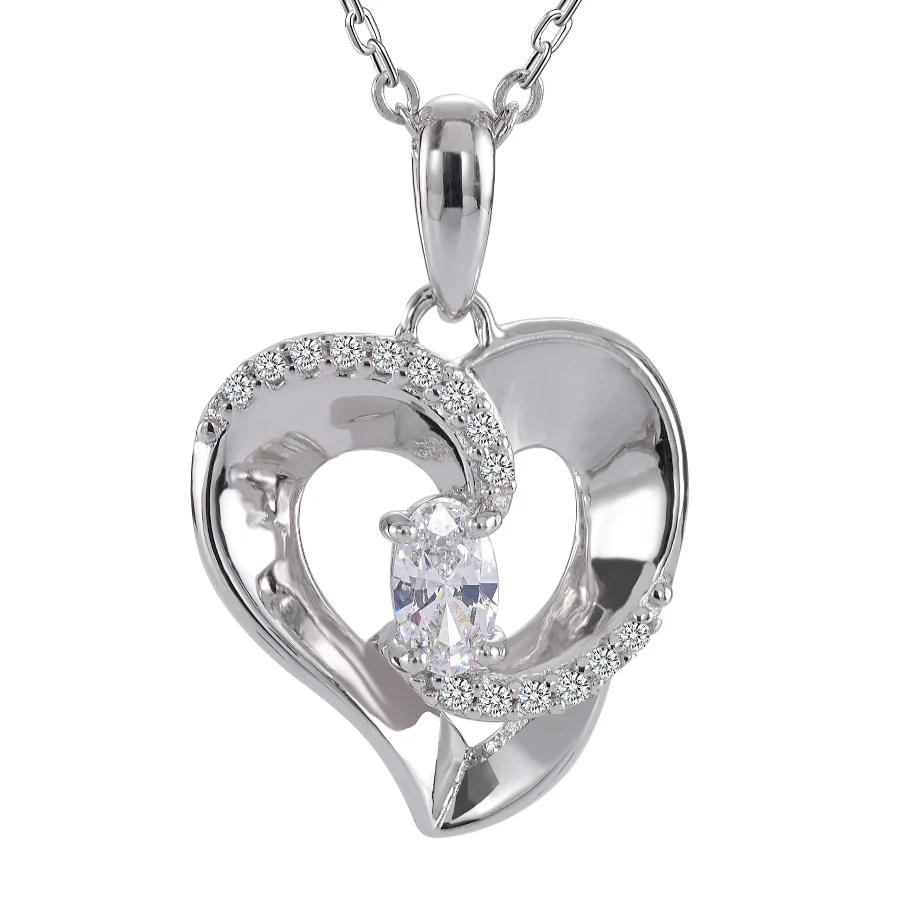 

925 Sterling Silver Jewelry Prevailing Necklaces Lucky Charm Women Heart Pendant