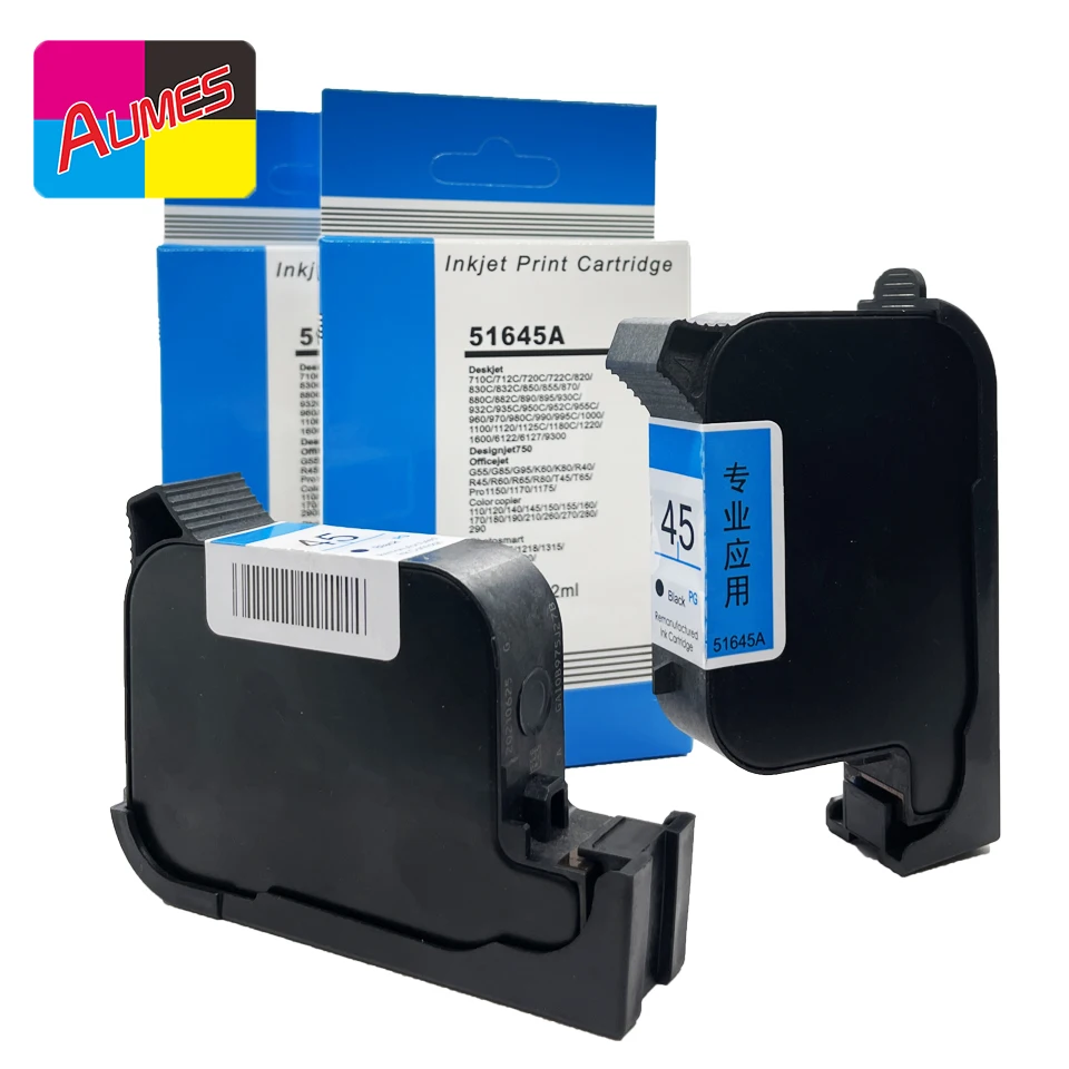 HP 51645A 45 45si 45ai 45a Reman Black Ink Cartridge for Compatible HP45 for HP Deskjet 710c 830c Printer Ink Cartridge