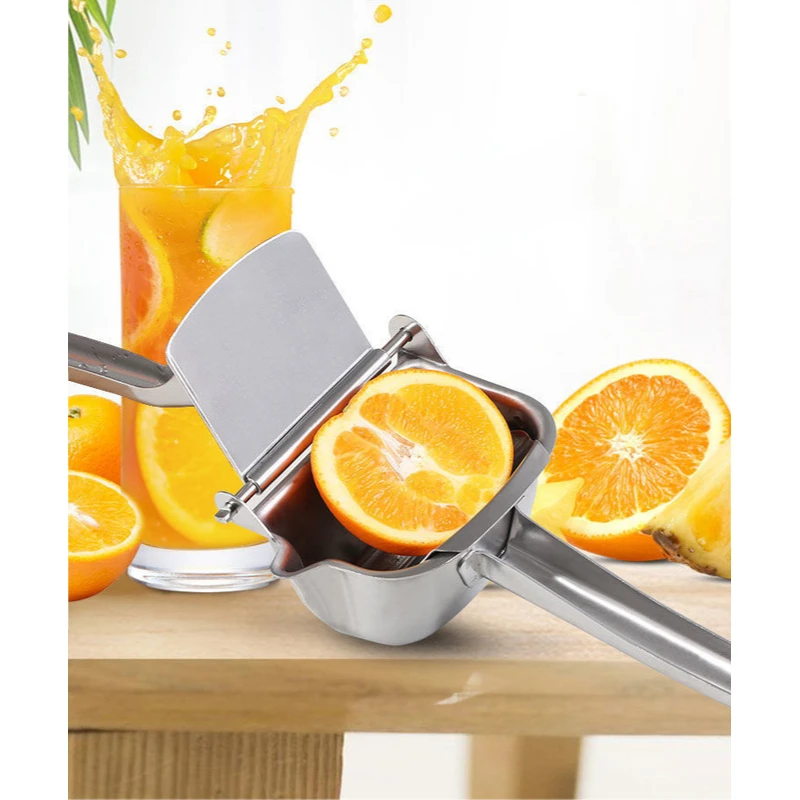 

Manual 304 Stainless Steel Fruit Juicer Handheld Citrus Orange Juicer Hand Press Metal Lime Squeezer Juice Presser, Silver