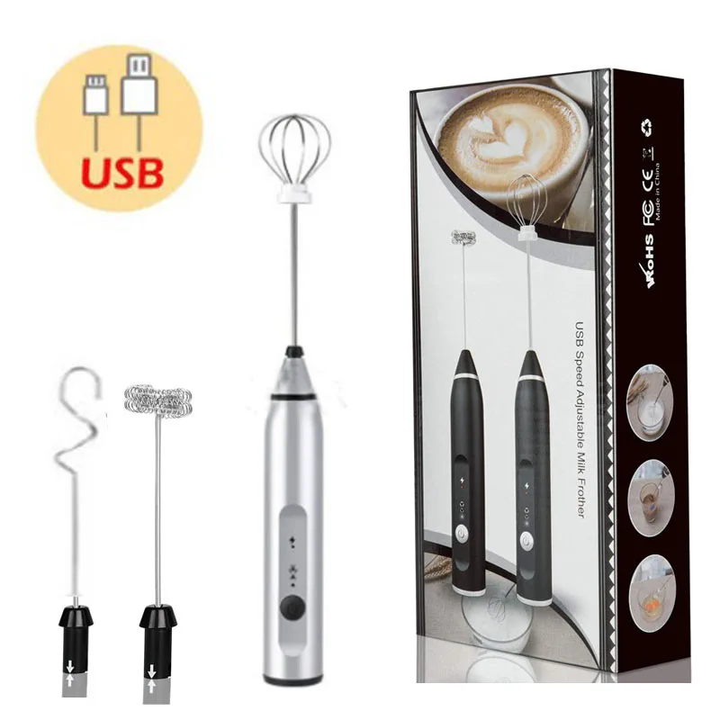 

2 in 1 Coffee Frother Electric automatic milk frother with USB Rechargeable Three-speed Force Adjustment Milk Bubbler