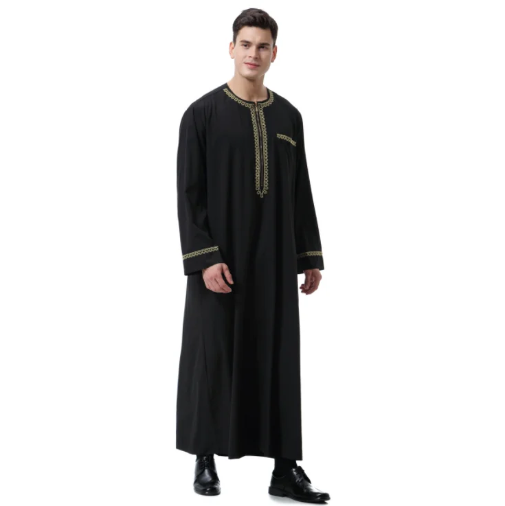 

2021 new Wholesale Jubbah Islamic clothing Saudi Arabic Daffah thobe for Muslim men, 3 colors