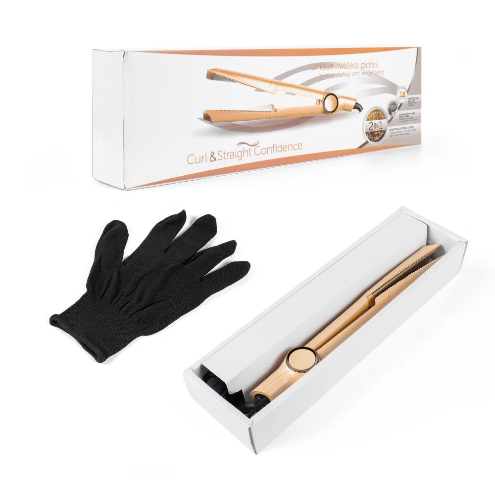 

risador de cabello multi-function led electric 2 in 1 twist hair straightener curler, Customized