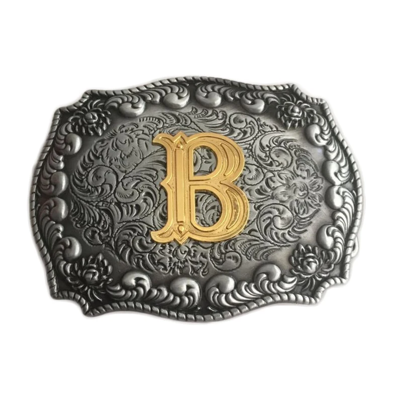 

Wholesale All Beautiful Fashional Alphabet Design Types of Belt Buckles / Custom Metal Initial Letter B Belt Buckles