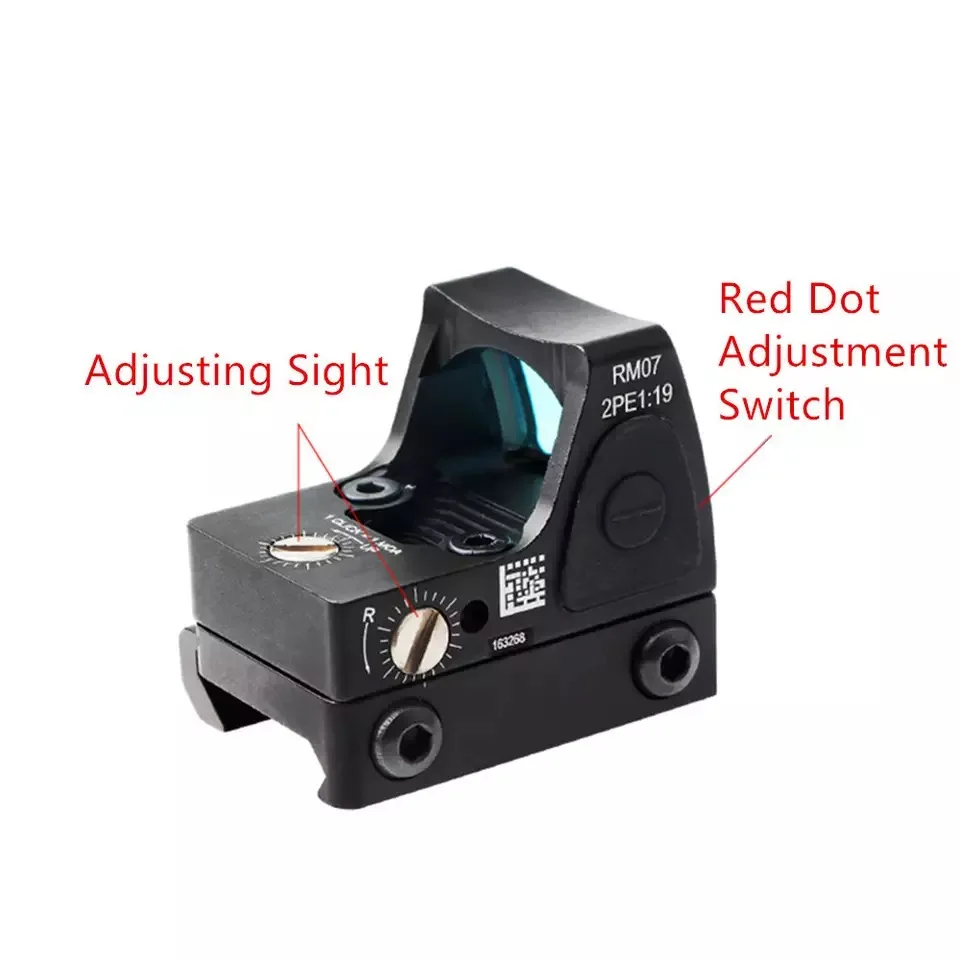 

RMR Red Dot Sight Scope Adjustable Collimator Pistol Rifle Reflex Sight Fit 20mm Rail For Hunting Airsoft Optics Sight, Black