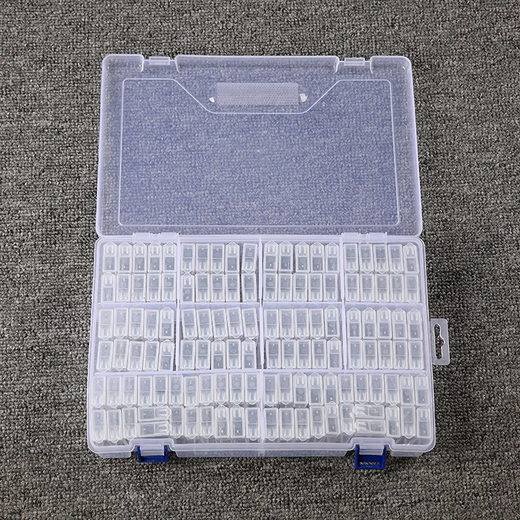 

120 Grid Rice Beads Transparent Diamond Painting Tool Box Rhinestone Sequin Box Storage Case Boxes Diamond Painting