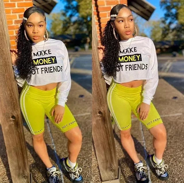 

Hot style Polyester fiber women's tight sport print short sleeve suit Extra Large Clothes 2 piece sets for ladies, Different color