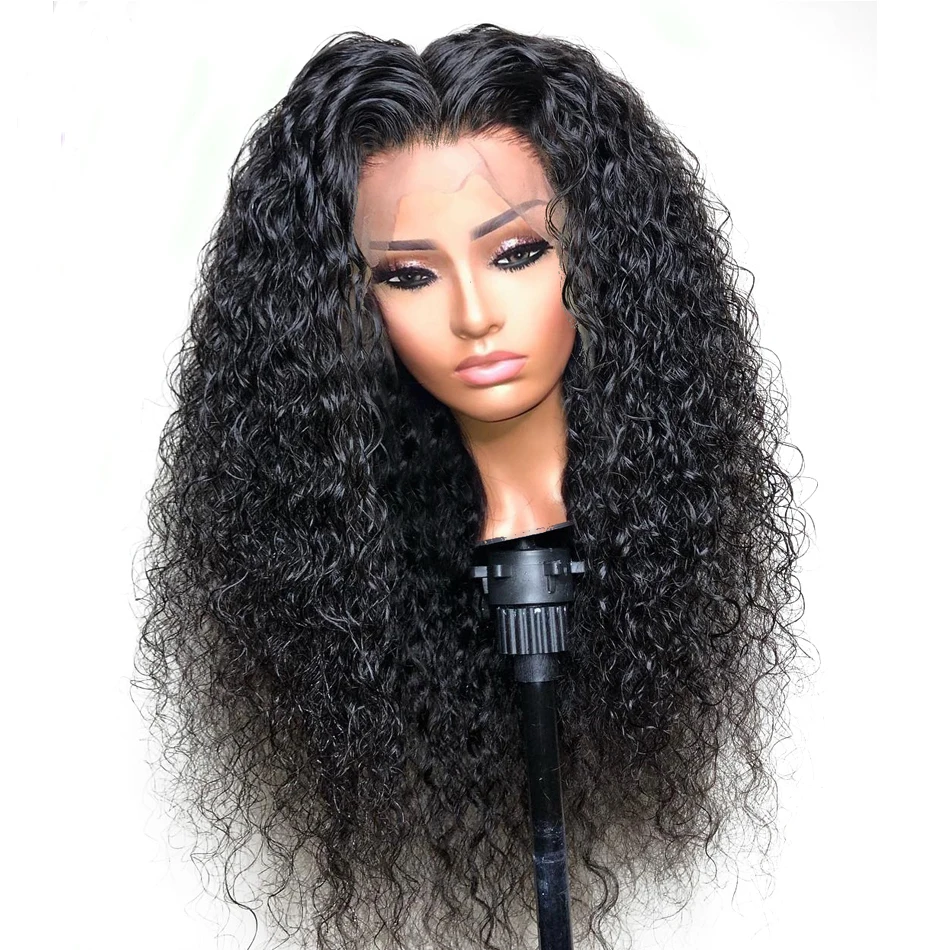 

22inch transparent lace 180% density lace front deep curly wig