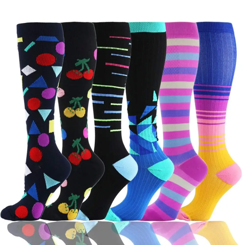 

Wholesale Custom Design Medical Print Compression Socks Nurse Women Men Sport Knee High Socks BrandLogo