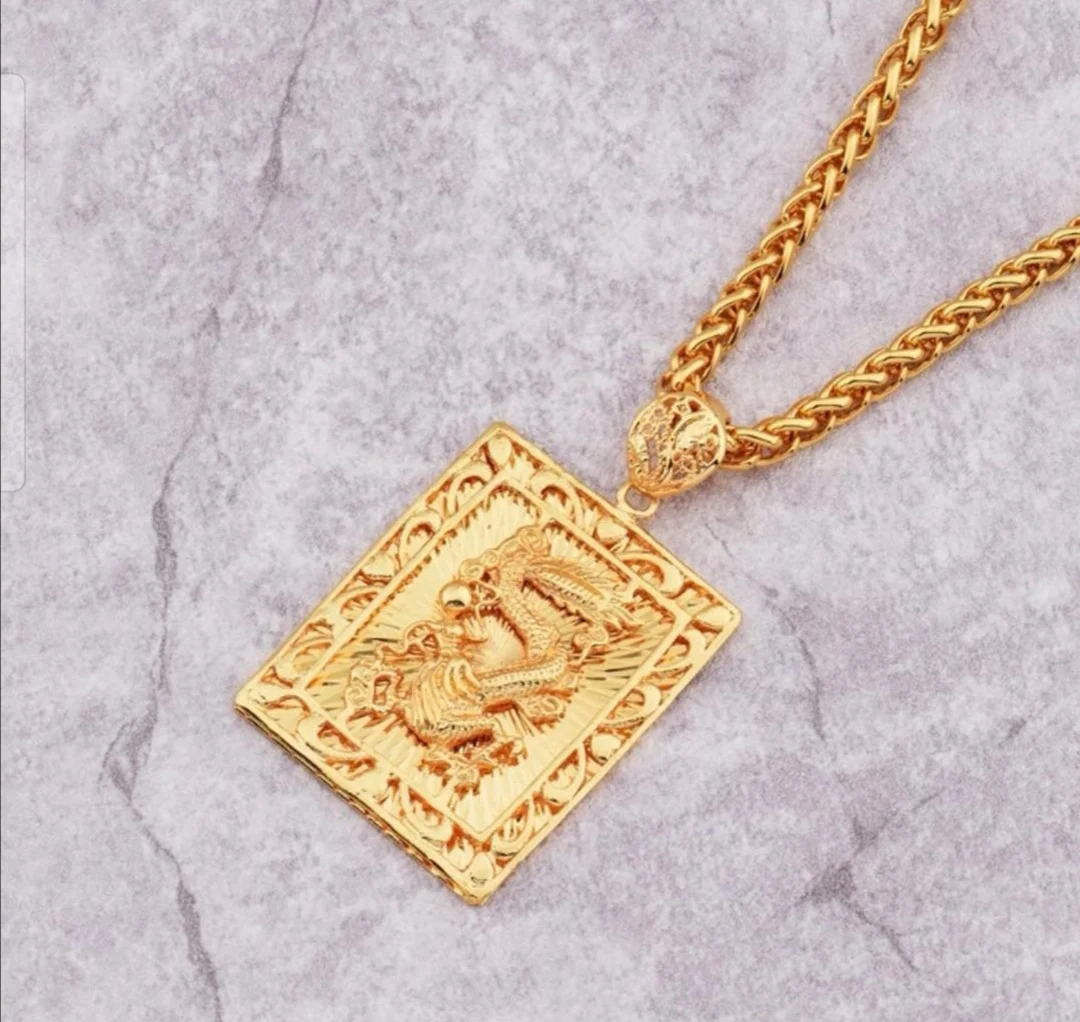 

Jialin jewelry ins jewelry solid gold Chinese dragon pendant necklace