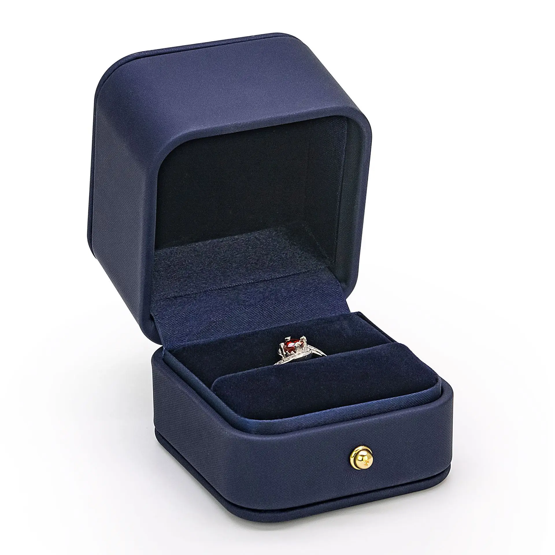 

China made wholesale luxury romantic wedding ring box PU leather jewelry box, Cmyk