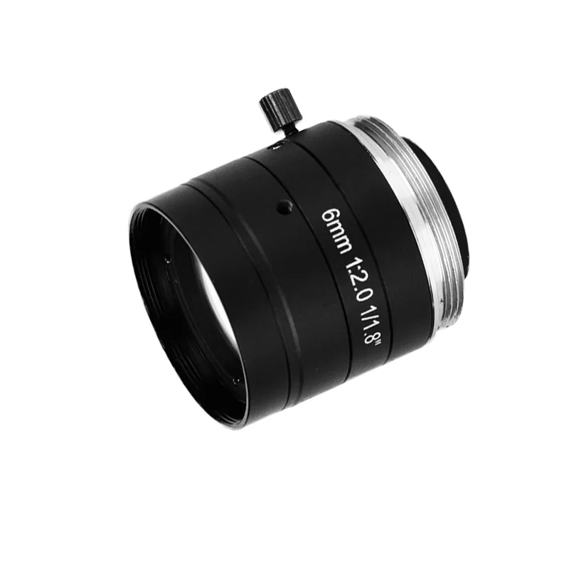 

Wide Angle 5MP F2.0 1/1.8" Fixed Focus C-mount FA Professional Machine vision lens, Black