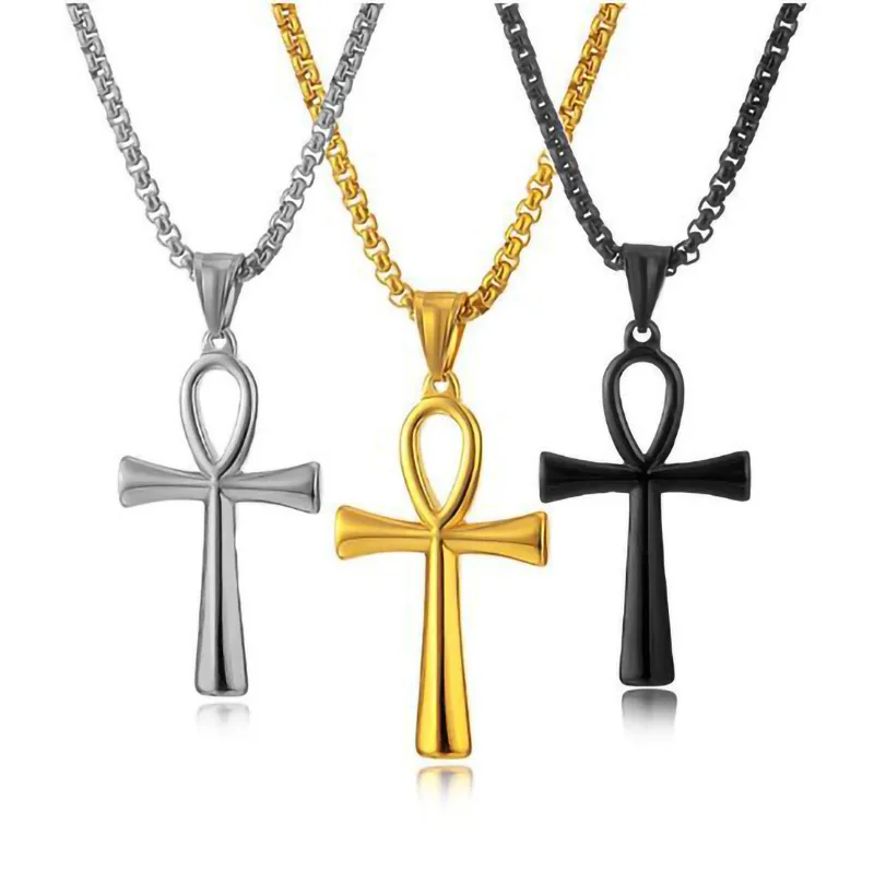 

Stainless Steel Gothic Cross Pendant Christian Bible Prayer Ethiopian Cross Necklace Charming Gifts Jewelry For Men