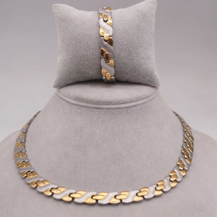 

Ins Popular Addiction Ladies Stainless Steel Hug and Kiss Jewelry Set, Two tones