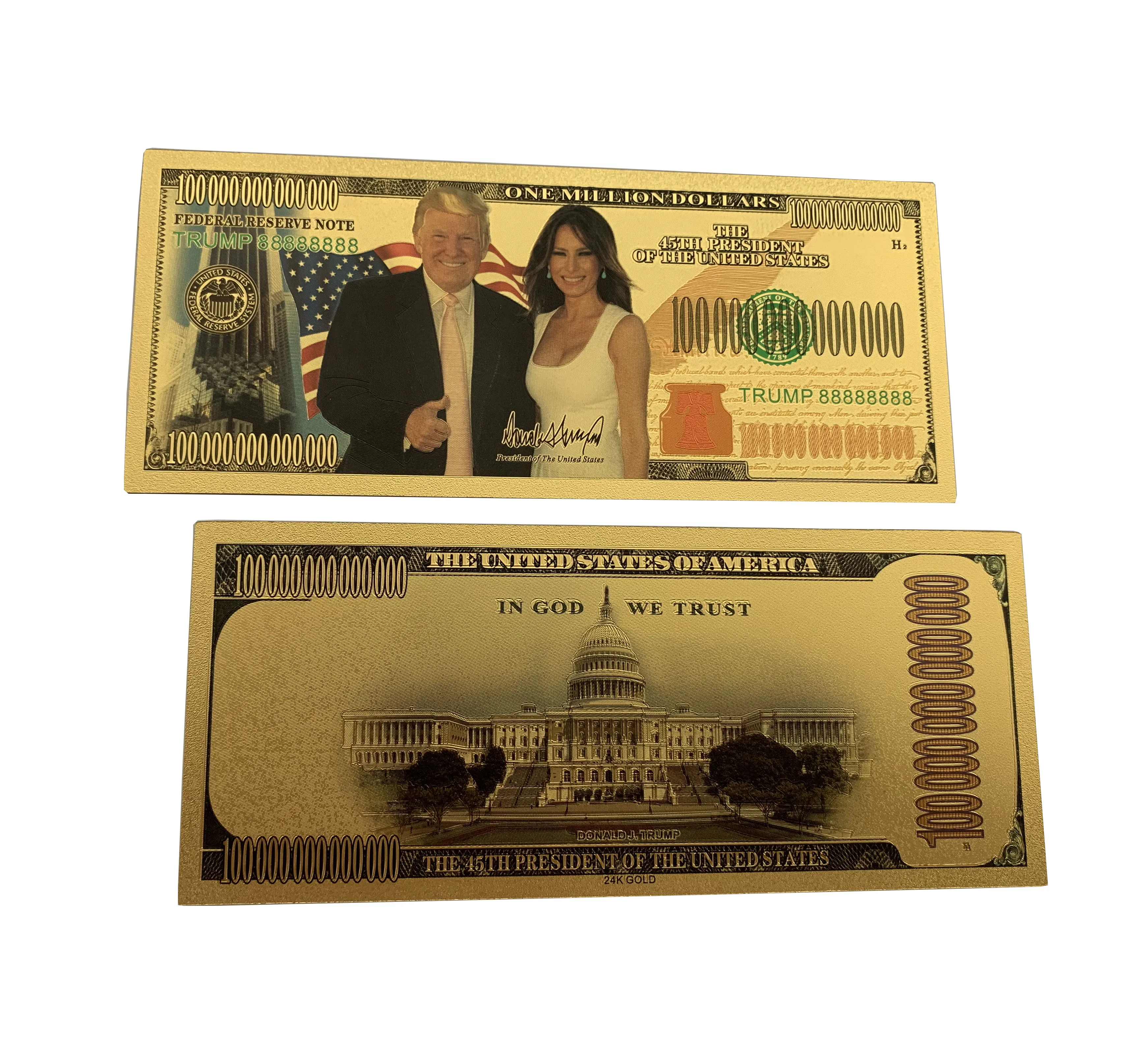 

2020 gold foil currency collection USA Melania Trump banknote trump gold foil dollar bills