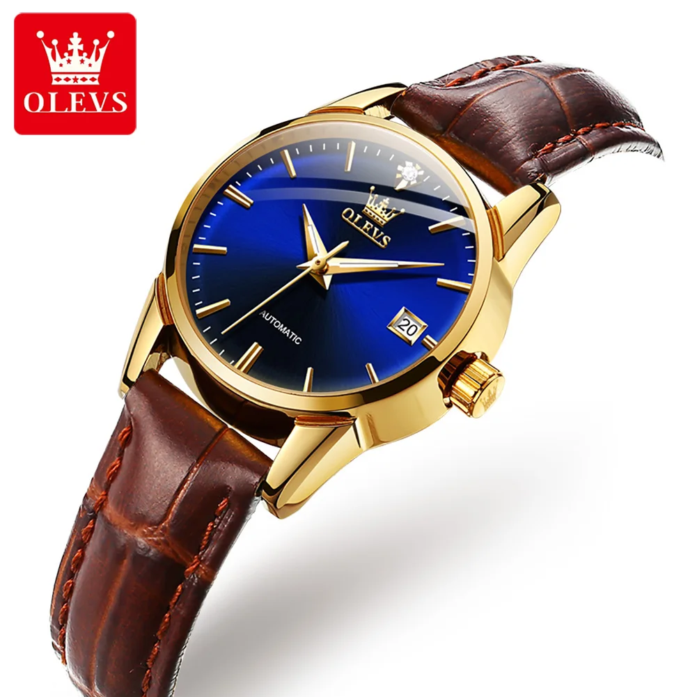 

OLEVS6629 Custom Oem Logo Private Label Luxury Wristwatch Automatic Movement Chronograph Waterproof Women Mechanical Wrist Watch